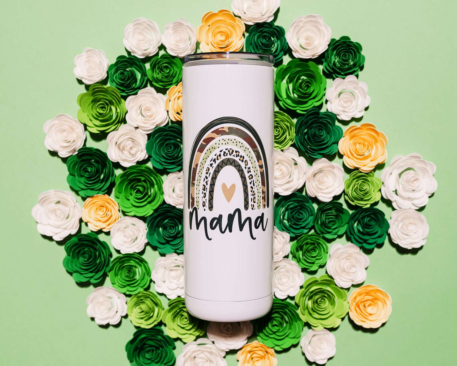 Mama Camo Rainbow Skinny Tumbler
