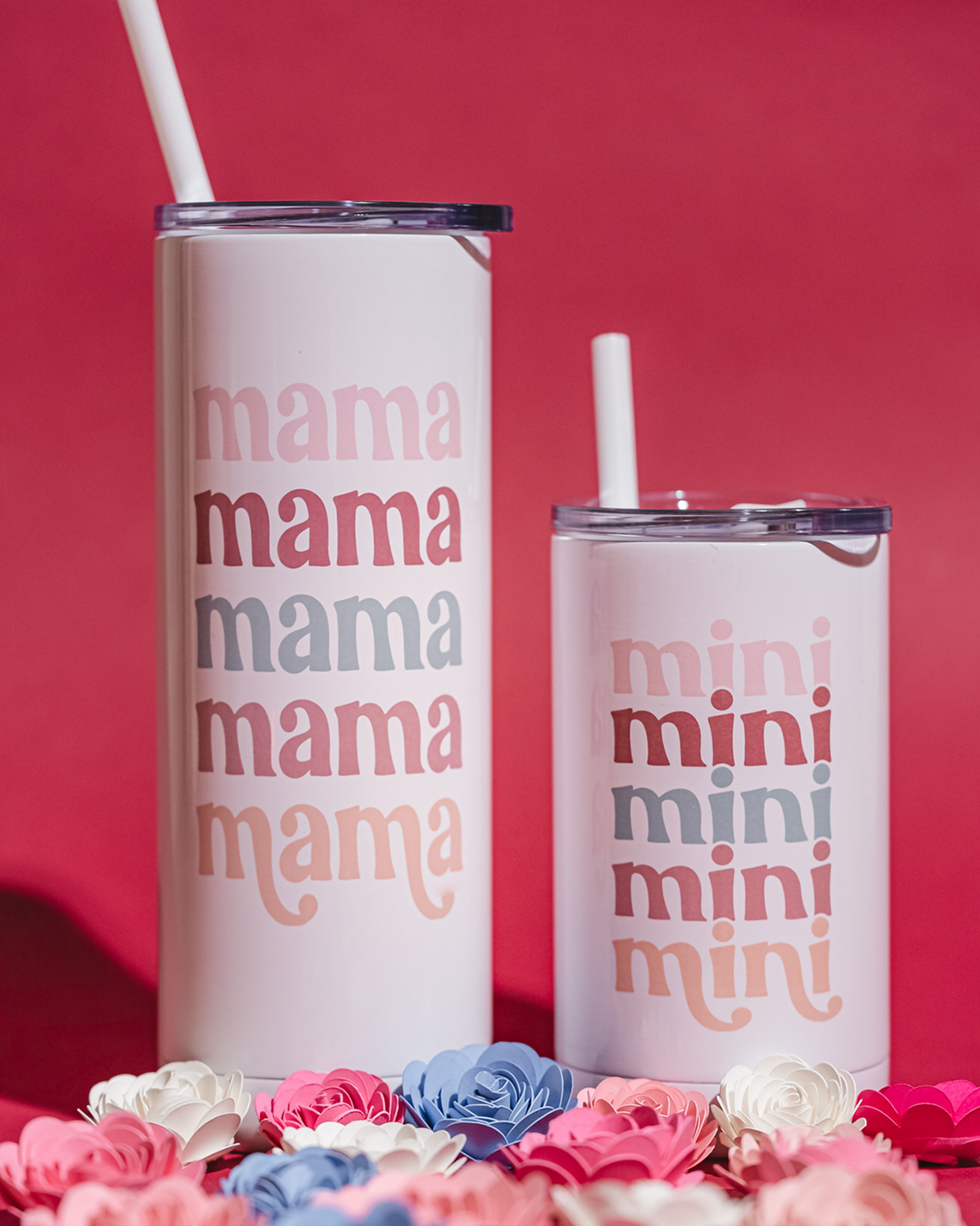 Mama and Mini Retro Matching Tumblers