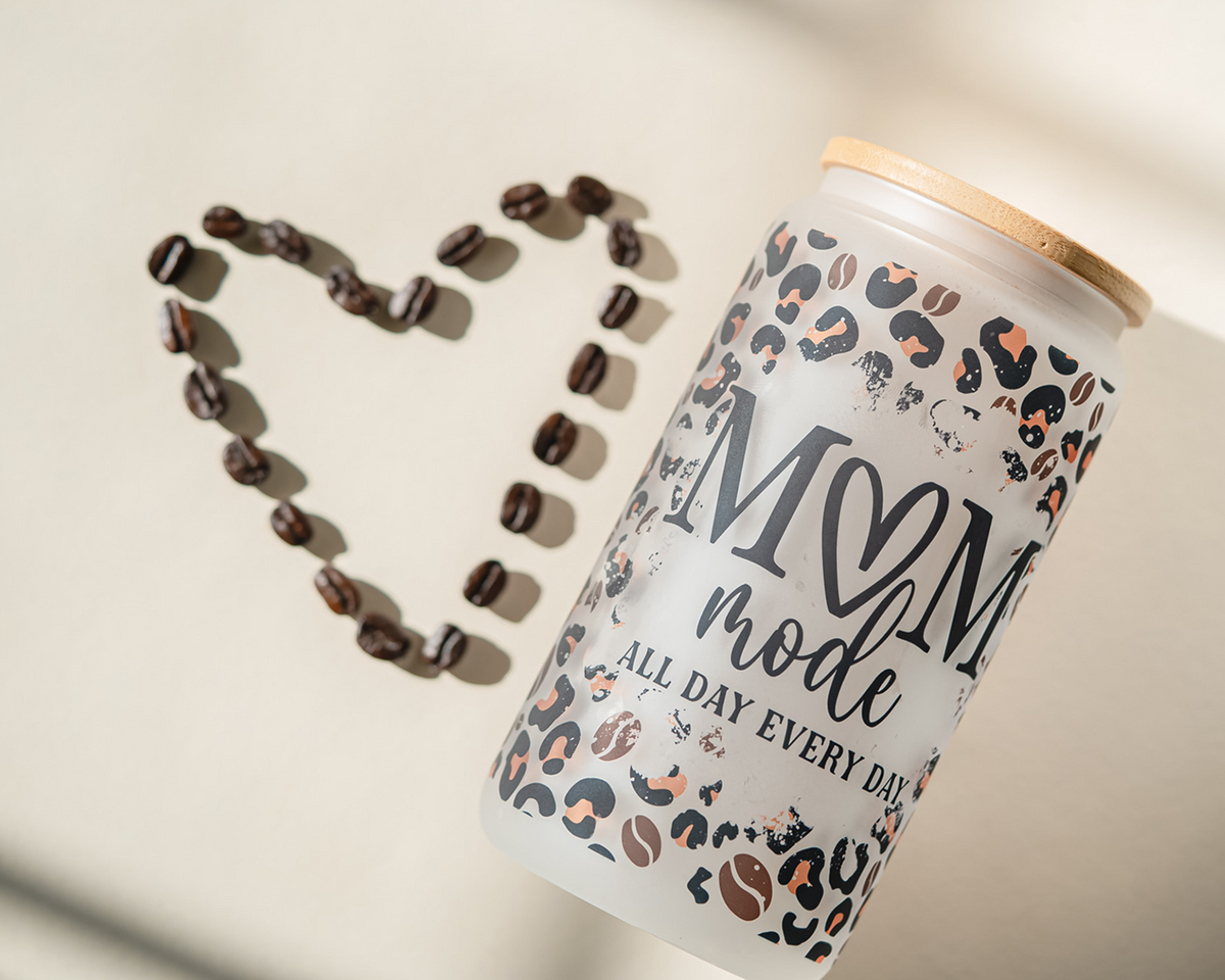 Mom Mode Glass Can Tumbler