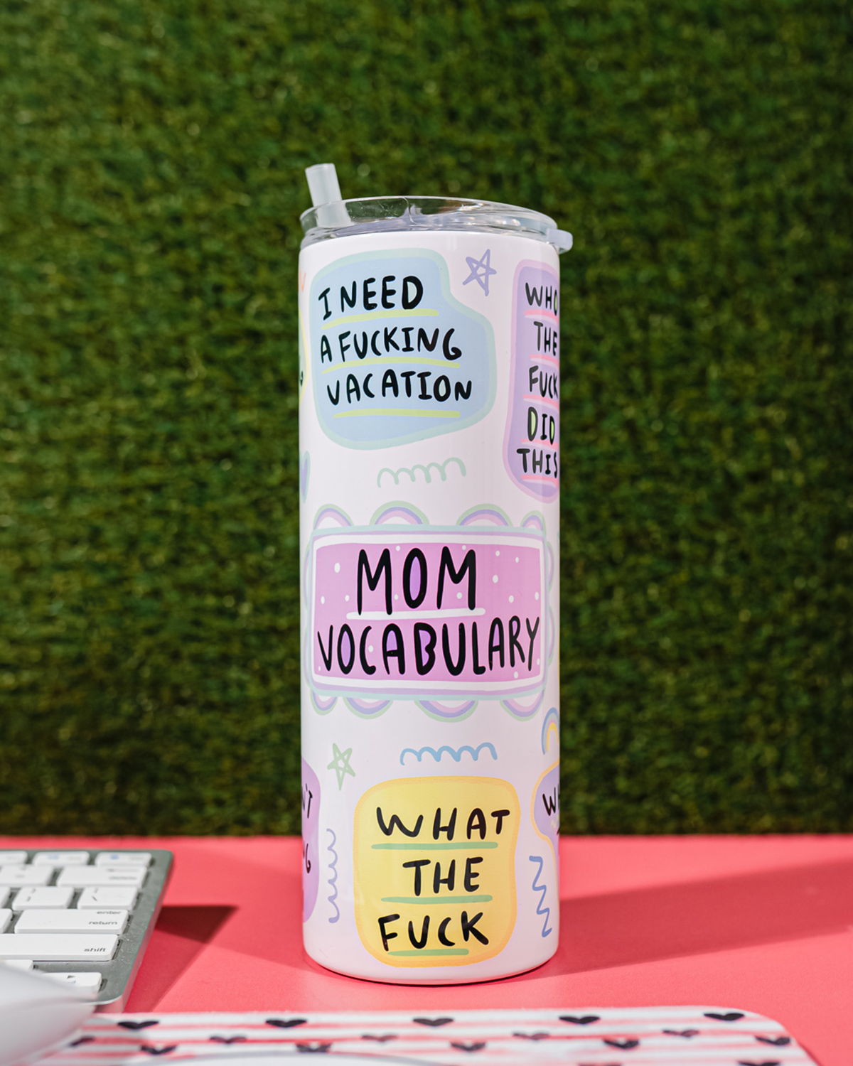 Mom Affirmations Skinny Tumbler
