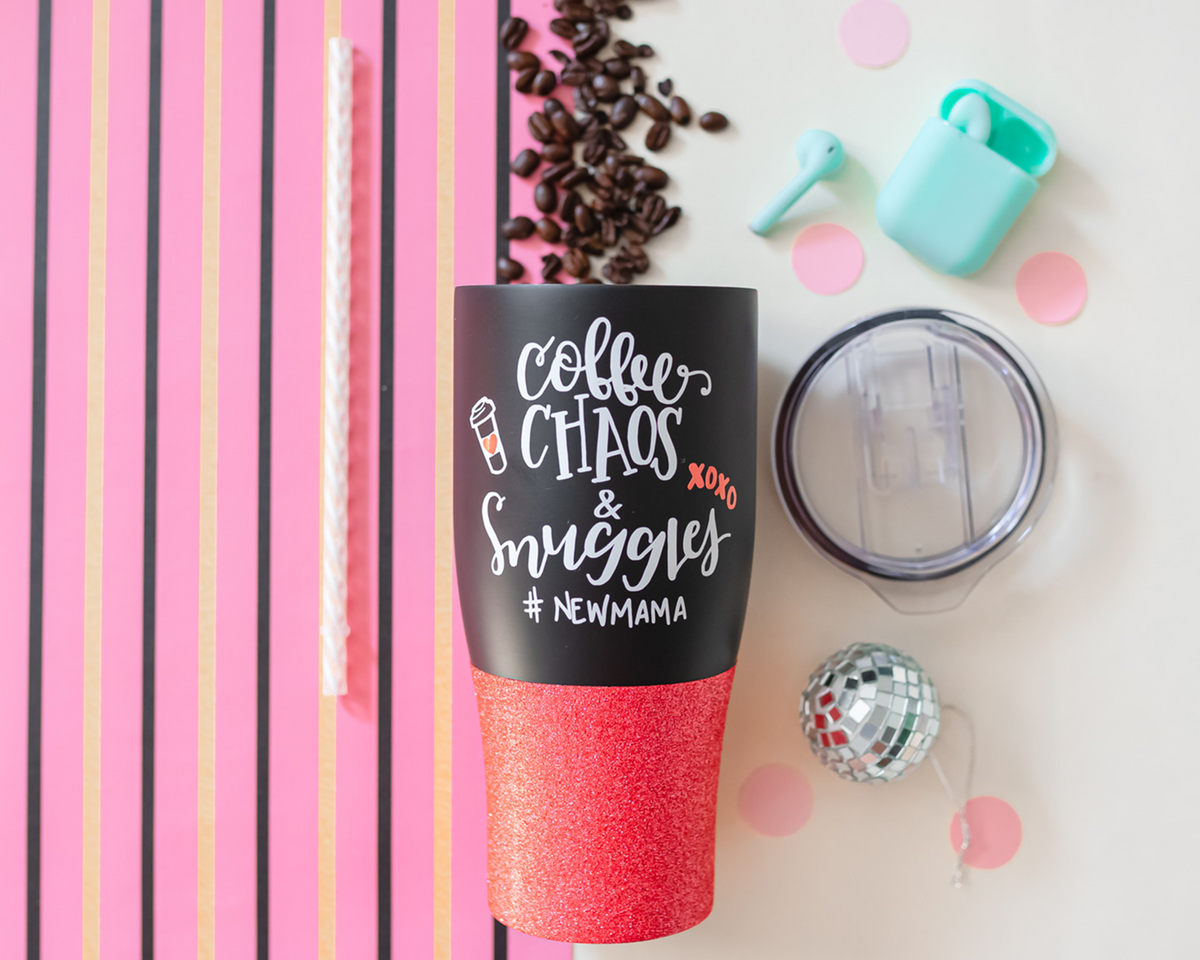 Coffee Chaos &amp; Snuggles #New Mama Travel Tumbler