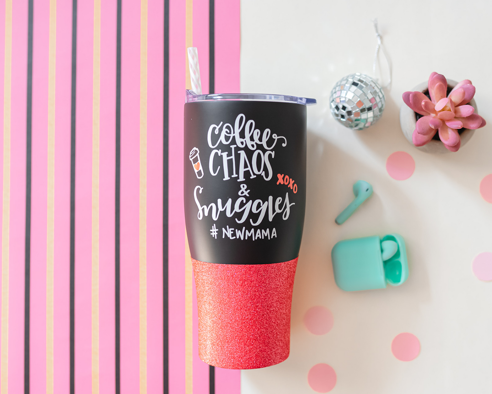 Coffee Chaos & Snuggles #New Mama Travel Tumbler