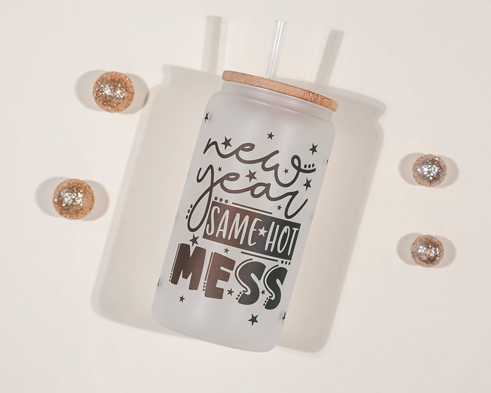 New Year Same Hot Mess Glass Tumbler