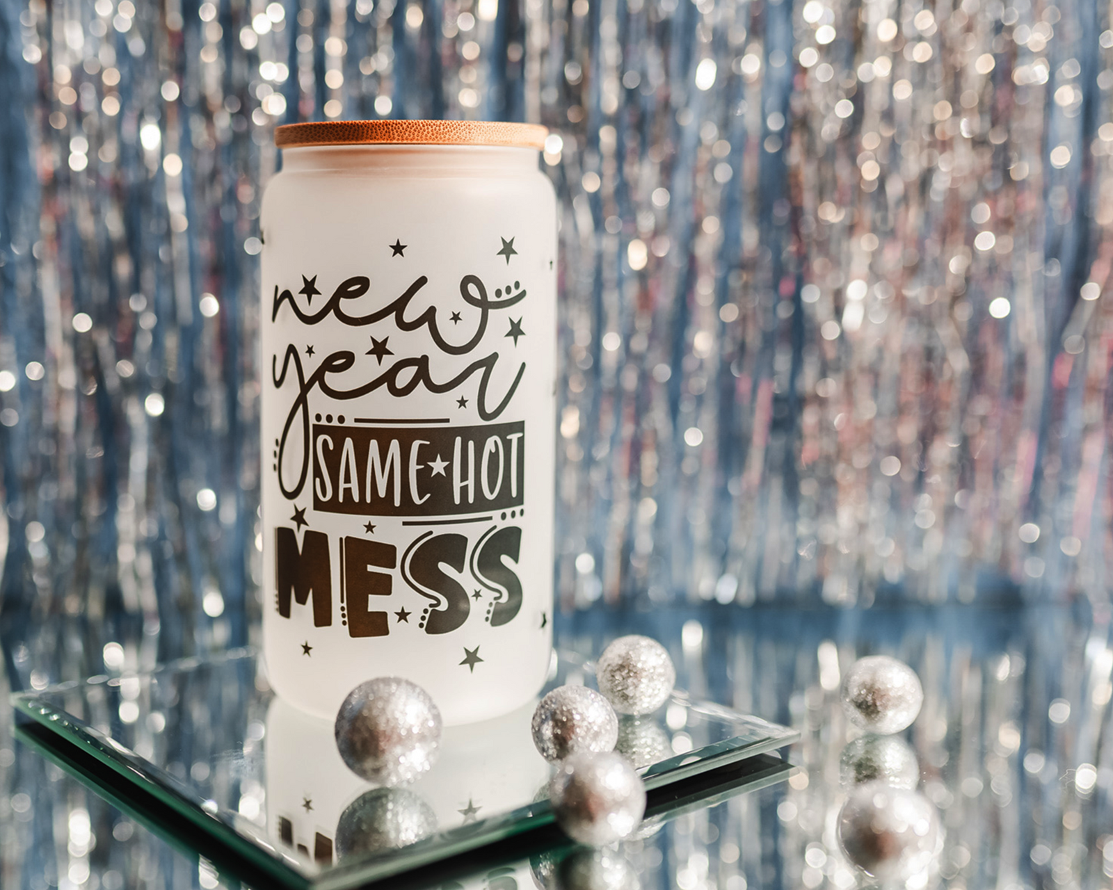 New Year Same Hot Mess Glass Tumbler