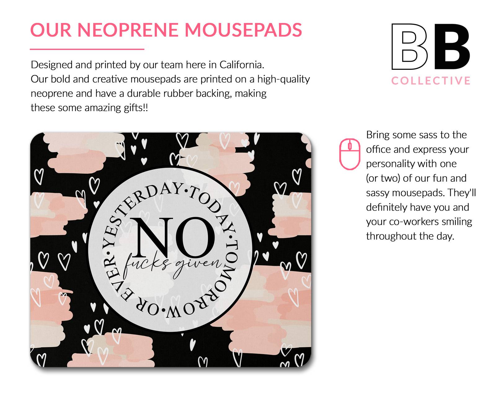 No F*cks Given Mouse Pad