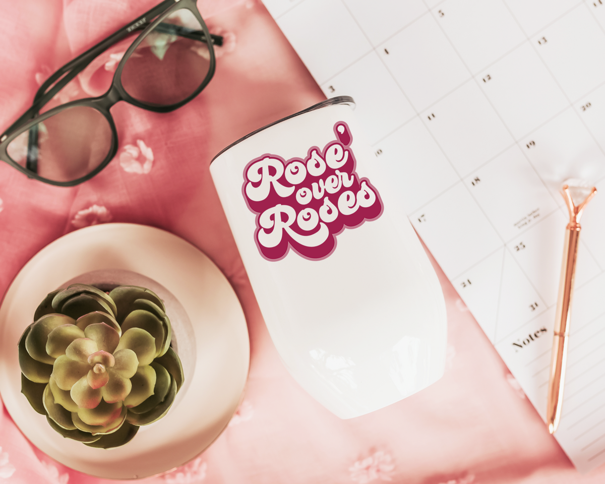 Rose&#39; Over Roses Wine Tumbler