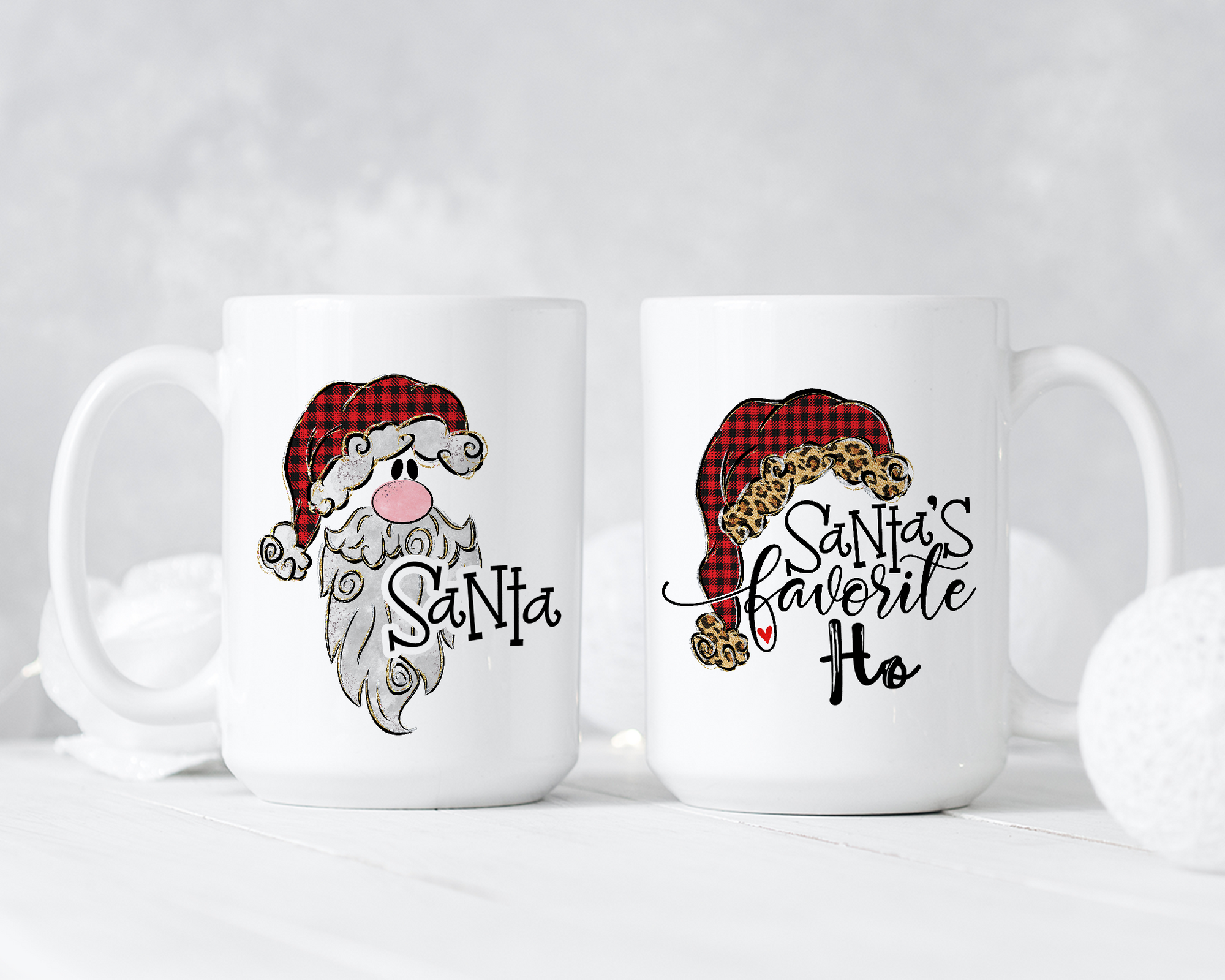 Couples Funny Christmas Mug Set