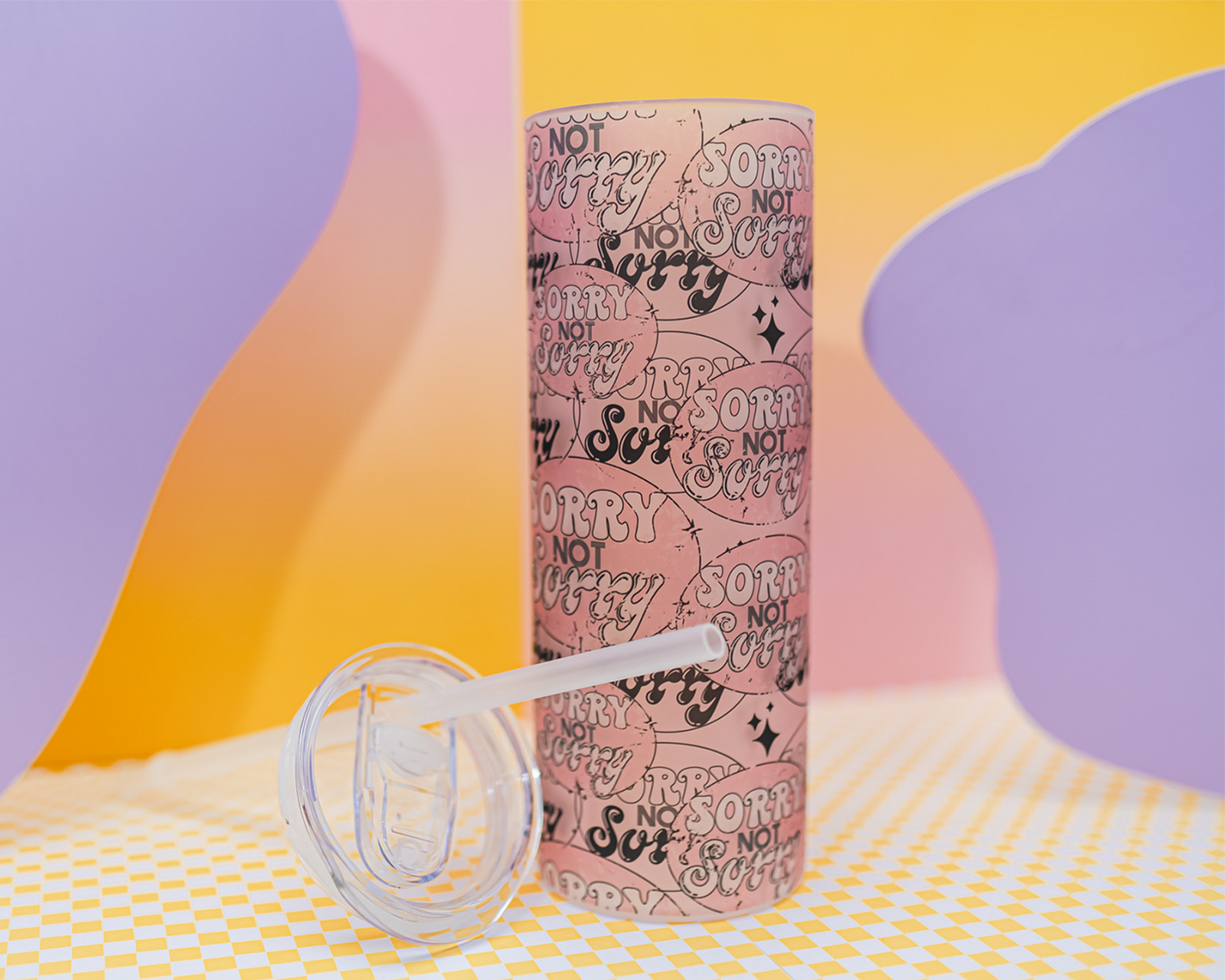 Sorry Not Sorry Glass Tumbler