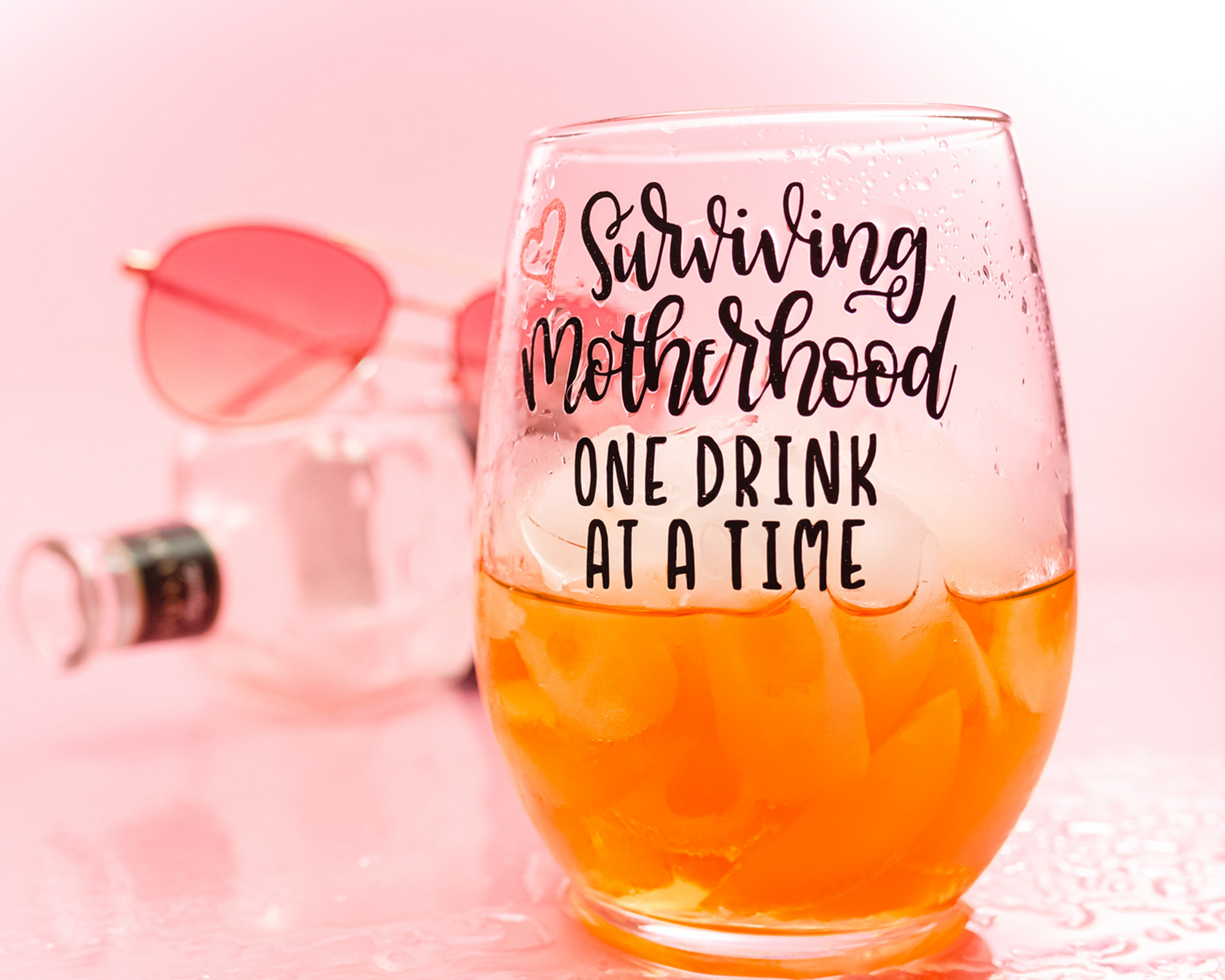 Surviving Motherhood Wine Glass