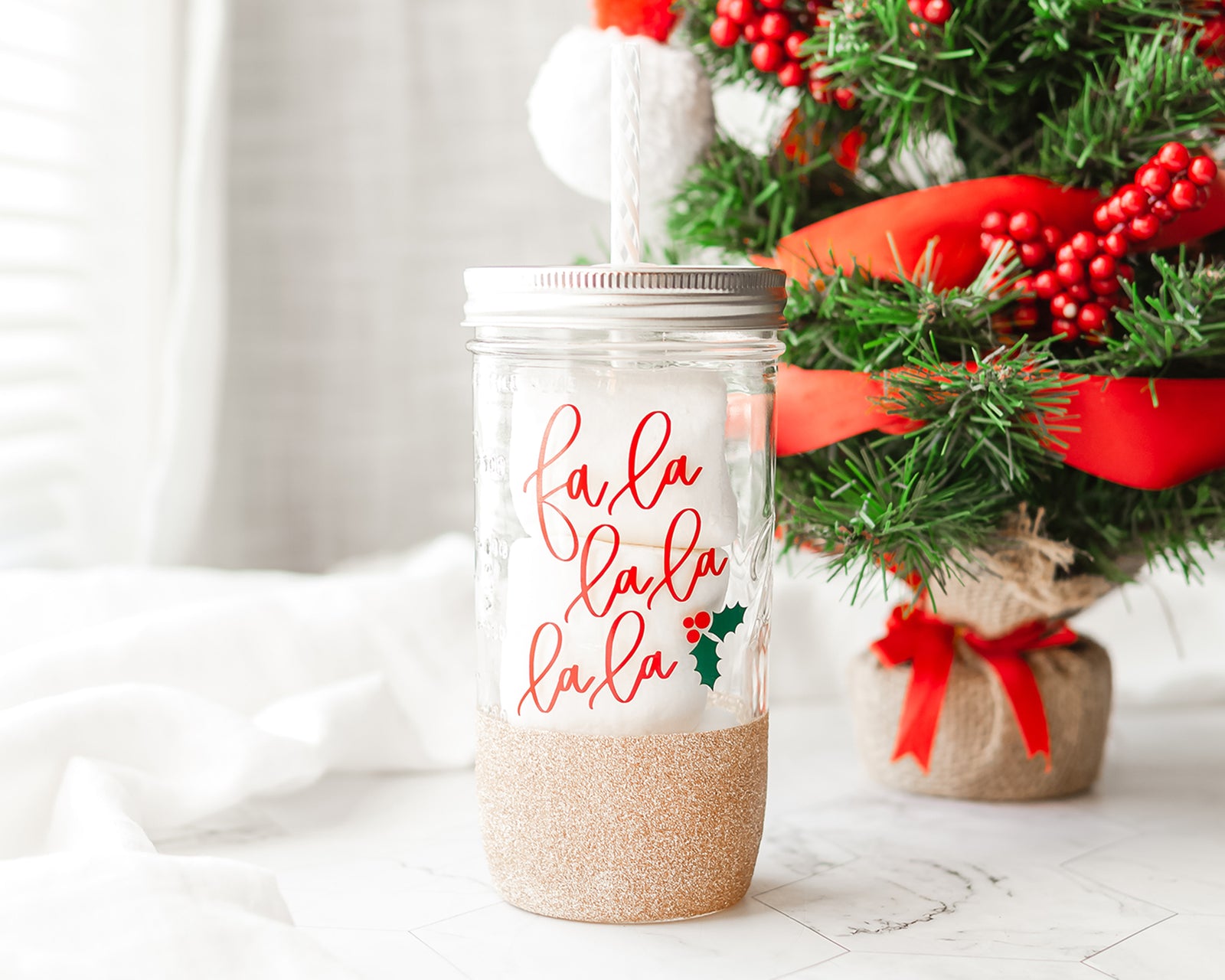Fa La La La La La Mason Jar Tumbler