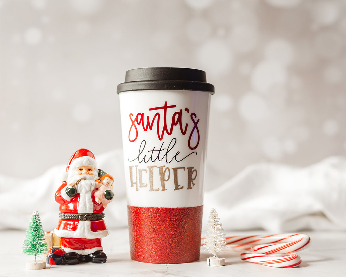 Santa&#39;s Little Helper Travel Tumbler