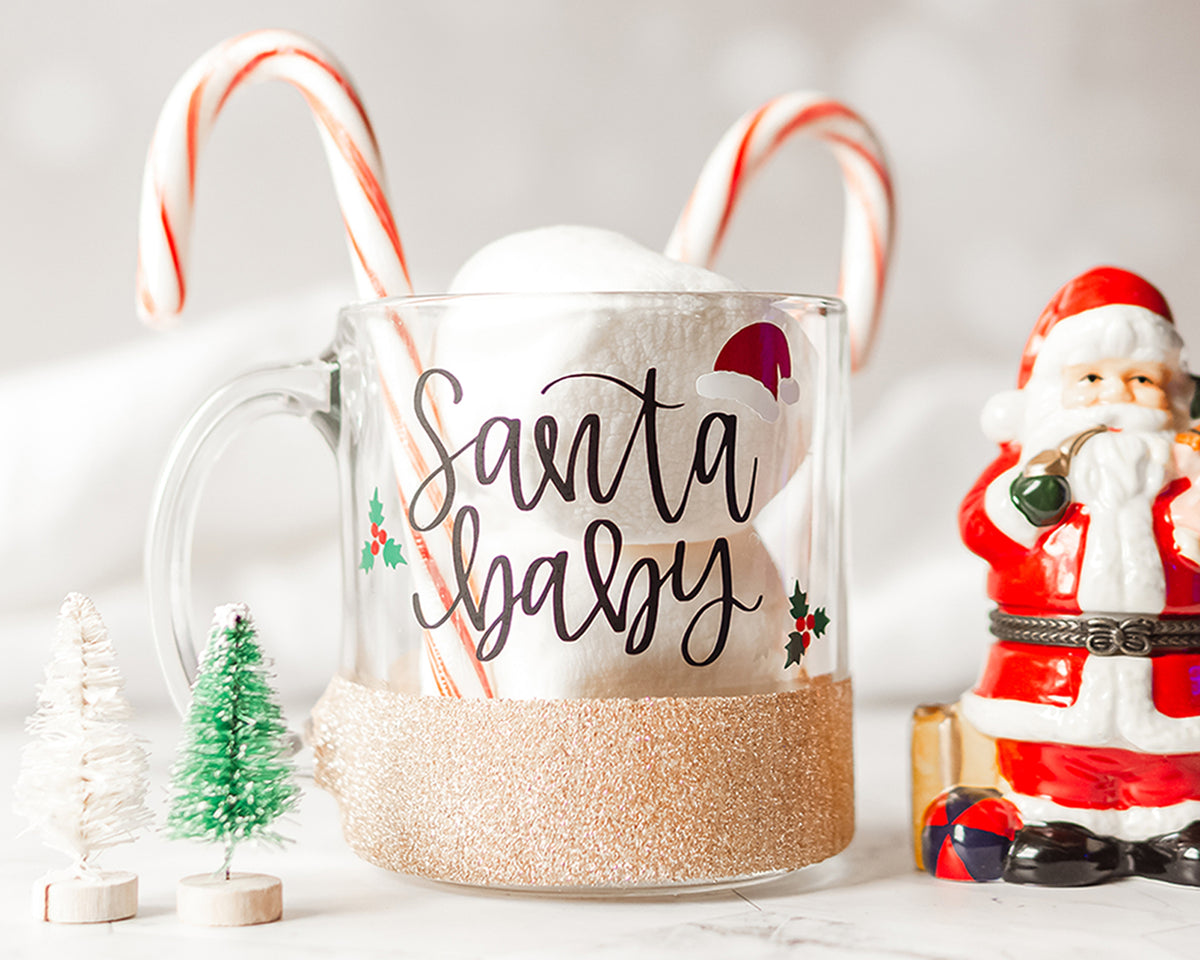 Santa Baby Glass Coffee Mug