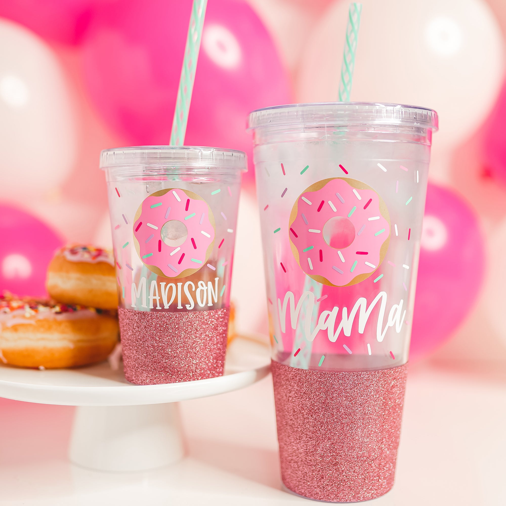Mommy and Me Matching Donut Tumblers