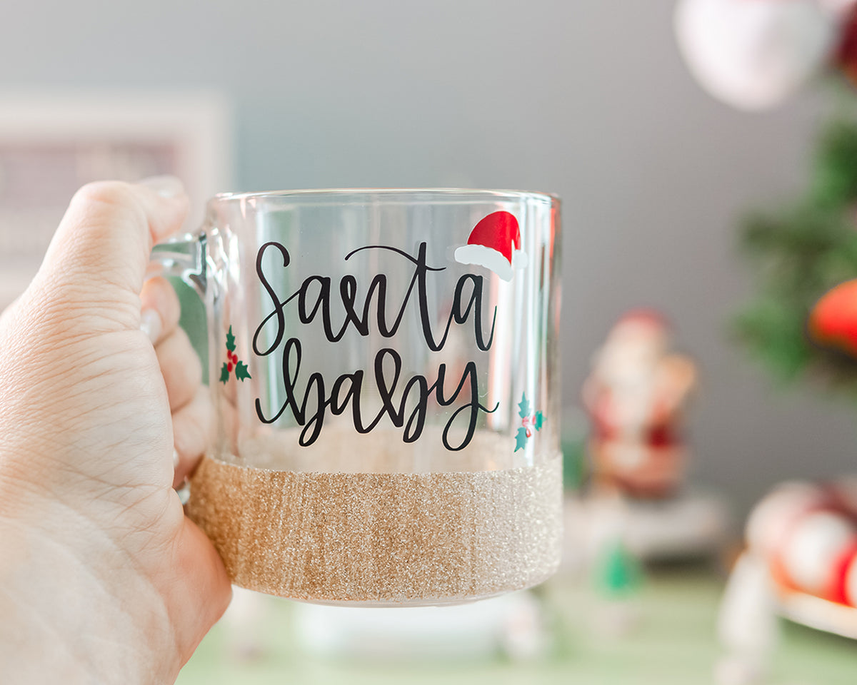 Santa Baby Glass Coffee Mug