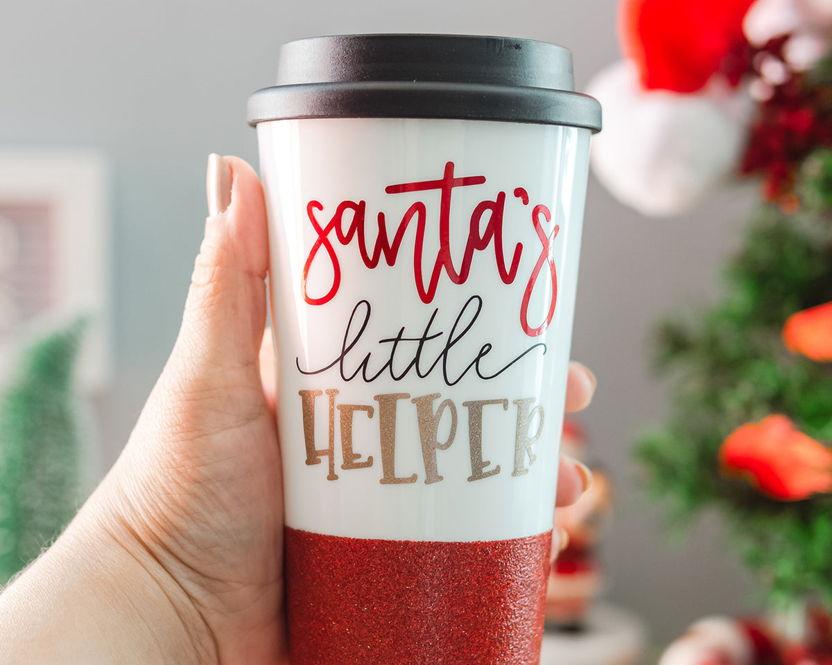 Santa&#39;s Little Helper Travel Tumbler