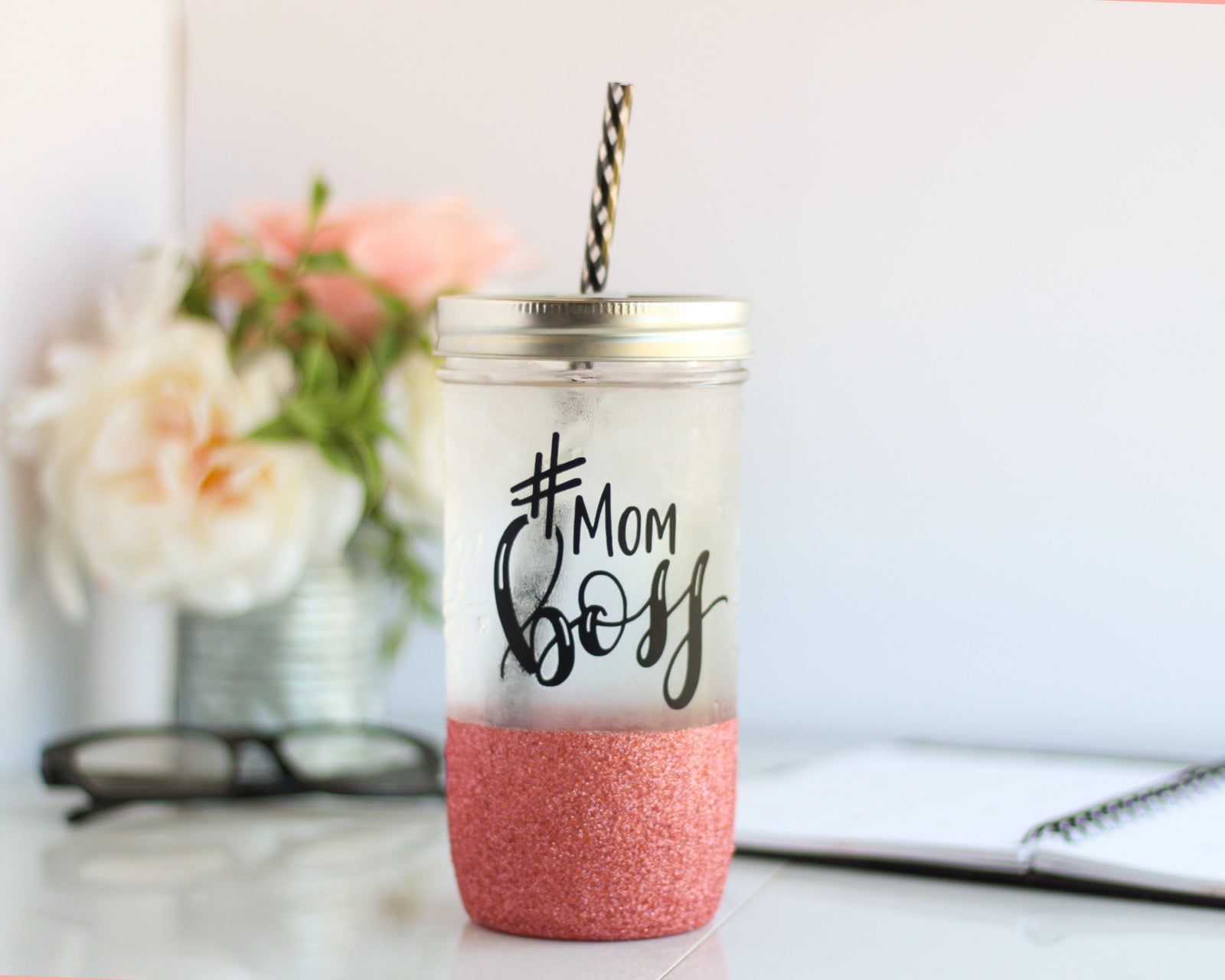 Mom Boss Mason Jar Tumbler