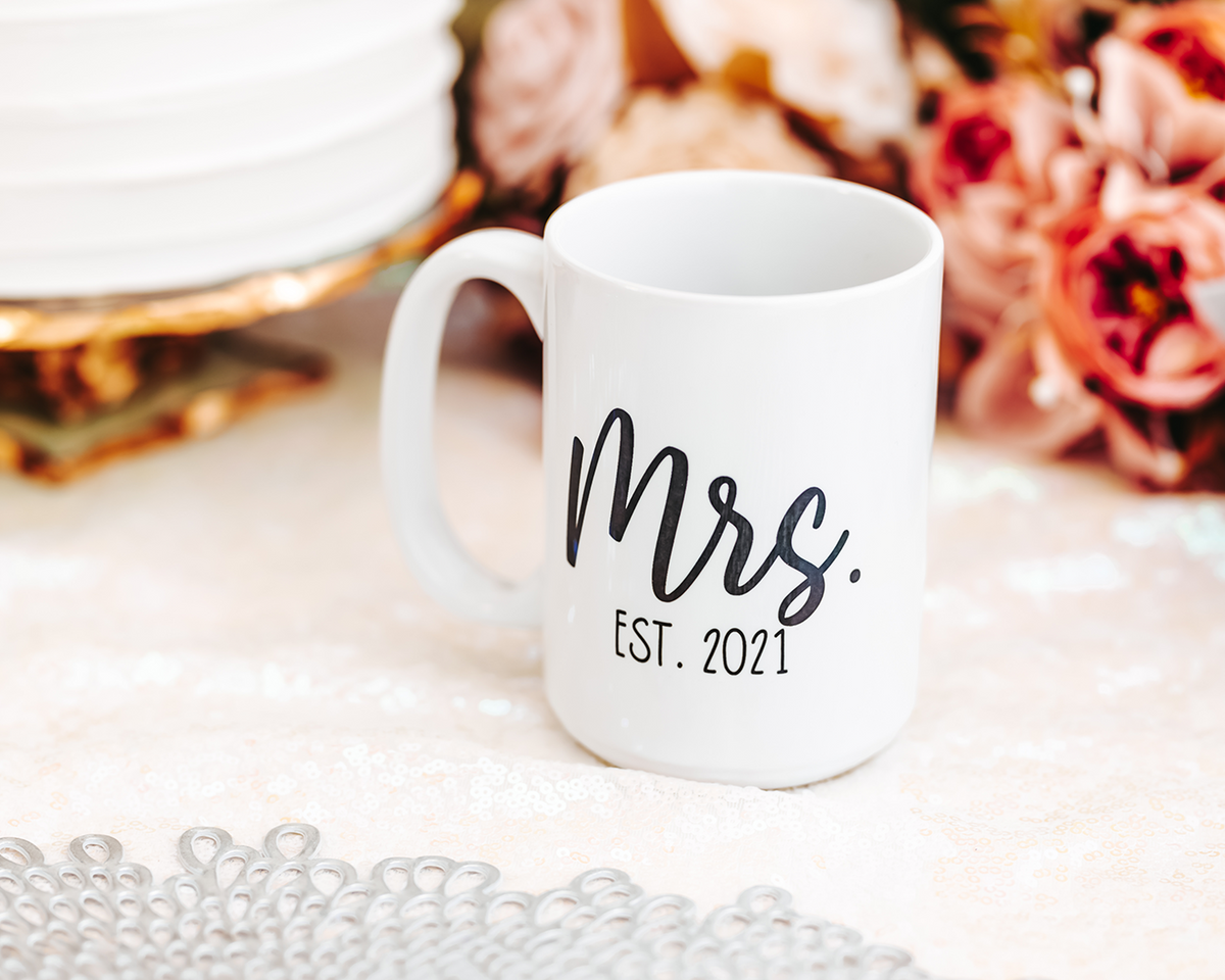 Mrs. &amp; Mrs. Engagement Mug Set