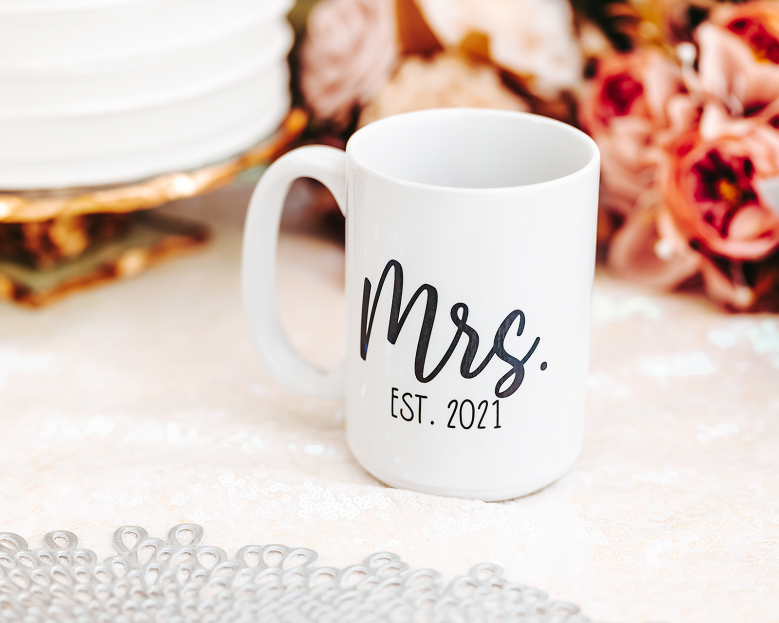 Mrs. & Mrs. Engagement Mug Set